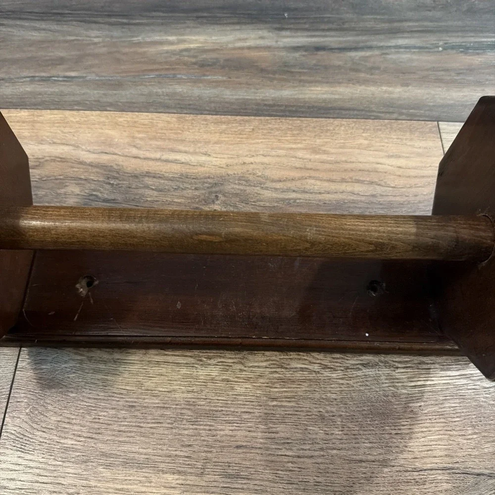 Vintage Dark Wood‎ Wall Hanging Towel Paper Towel Holder